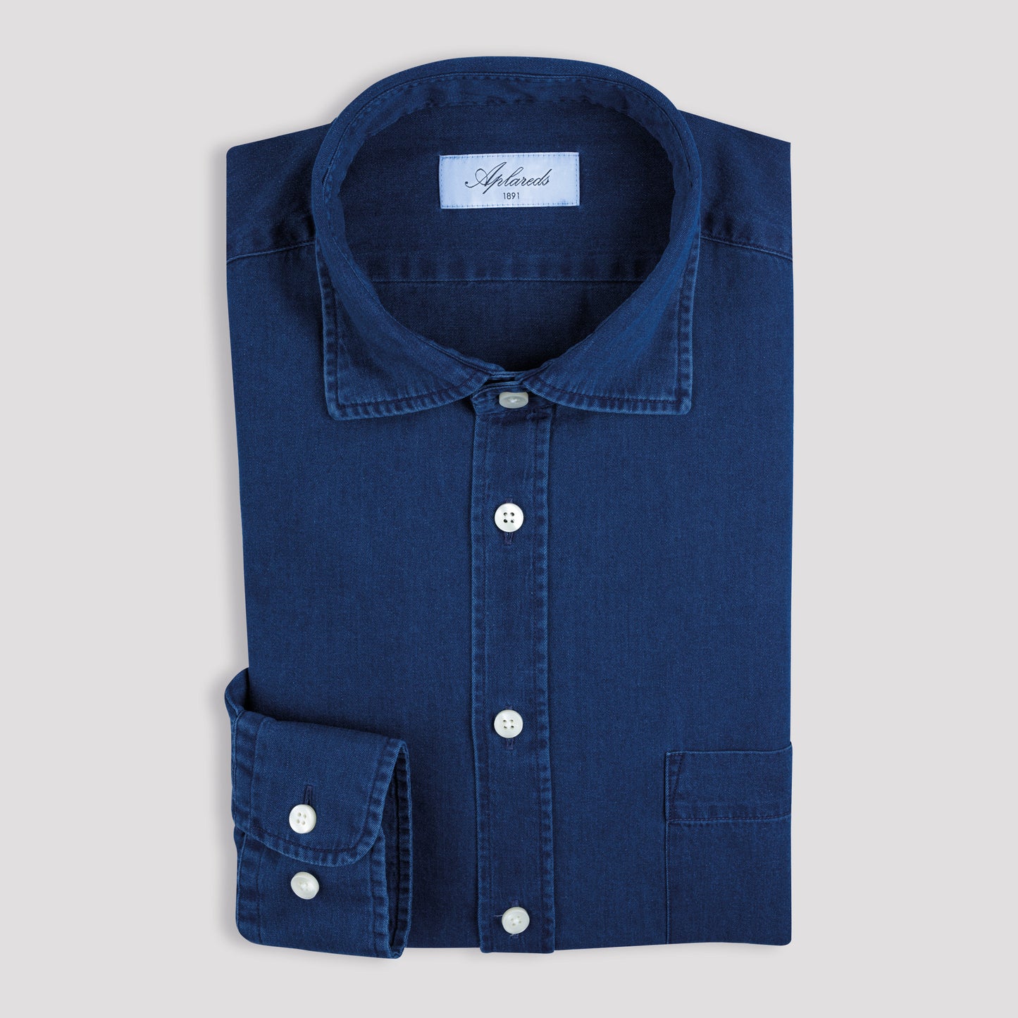 Denimskjorta Mörkblå Krage